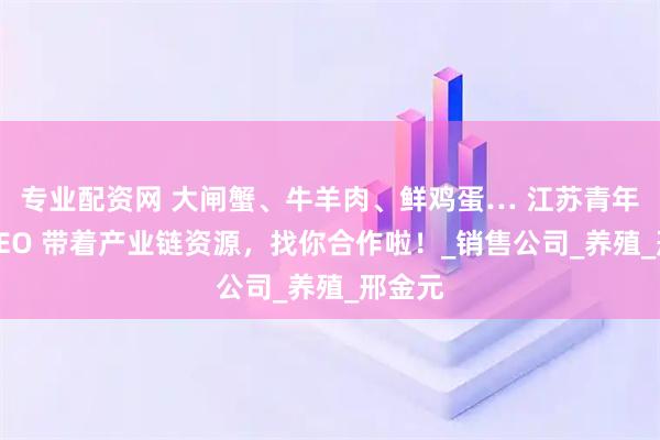 专业配资网 大闸蟹、牛羊肉、鲜鸡蛋… 江苏青年乡村CEO 带着产业链资源，找你合作啦！_销售公司_养殖_邢金元